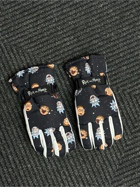 Rick and Morty Black Character Print Winter Gloves